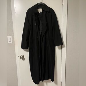 Black Double-Breasted London Fog Trench Coat